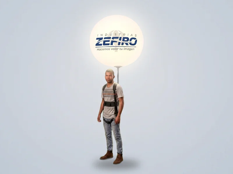 Esferas inflables con iluminación LED interna para eventos nocturnos