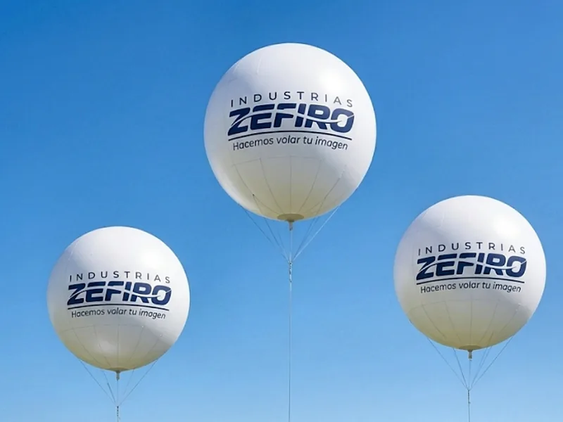 Globos de helio publicitarios con branding corporativo en Colombia
